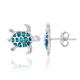 Gemstone Classics&#40;tm&#41; Created Opal Turtle Stud Earrings