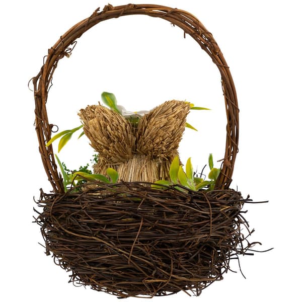 Northlight Seasonal Twig Basket with Rabbit Easter D&#233;cor