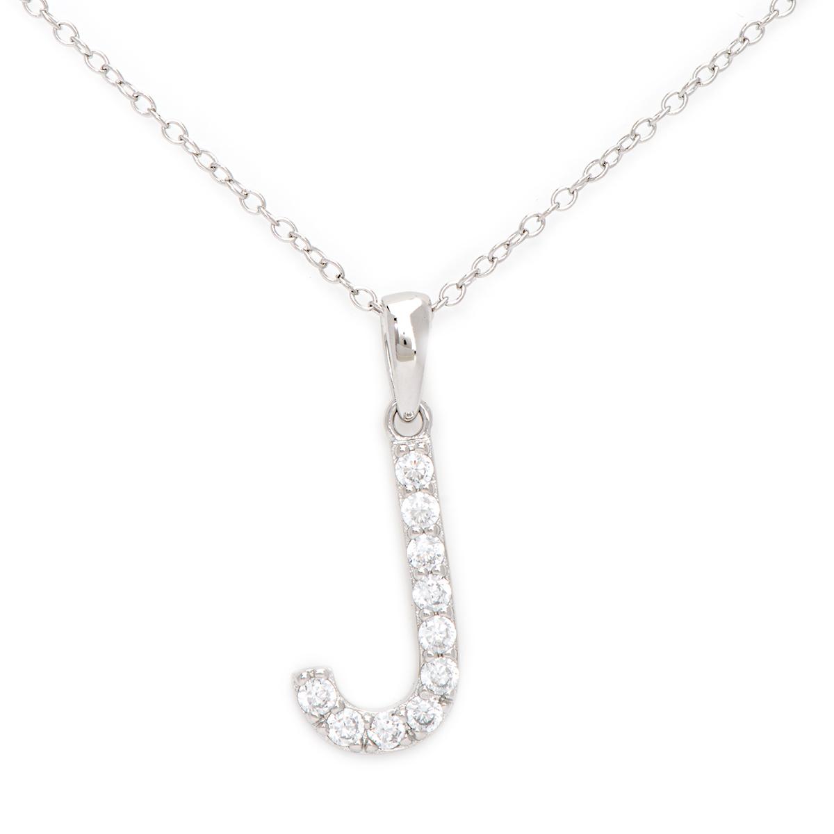 Gianni Argento Silver Initial Pendant Necklace - J