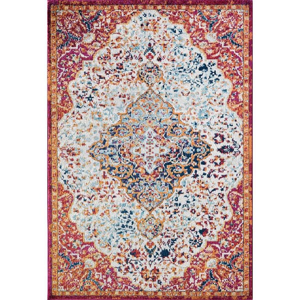 Rugs America(tm) Hailey Amelia Blush Abstract Vintage Area Rug - image 