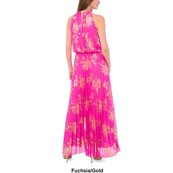 Womens MSK Sleeveless Pleated Halter Neck Maxi Dress