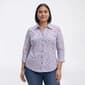 Plus Size Emily Daniels 3/4 Sleeve Ditsy Floral Button Down - image 1