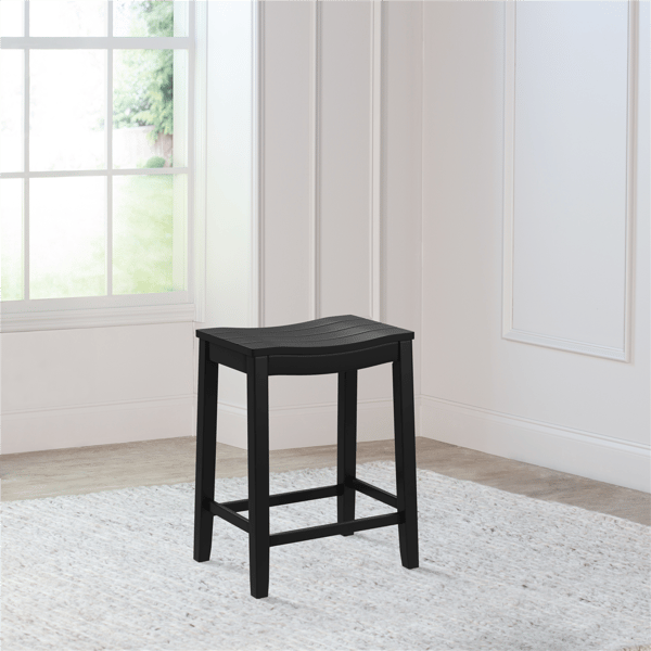 HH2 Home Fiddler Black Backless Saddle Seat Counter Height Stool