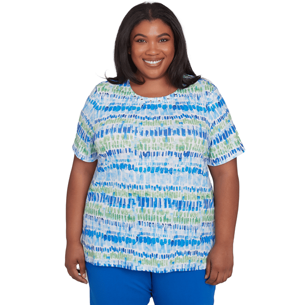 Plus Size Alfred Dunner Parrot Cay Tie Dye Chicklet Tee - image 