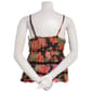 Juniors Angie Floral Print Crochet Insert Babydoll Tank Top - image 3
