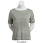 Petite Hasting & Smith Elbow Sleeve Stripe Boat Neck Tee - image 3