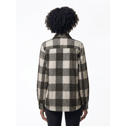 Womens Mountain Ridge Plaid Twill Shacket - Grisaille