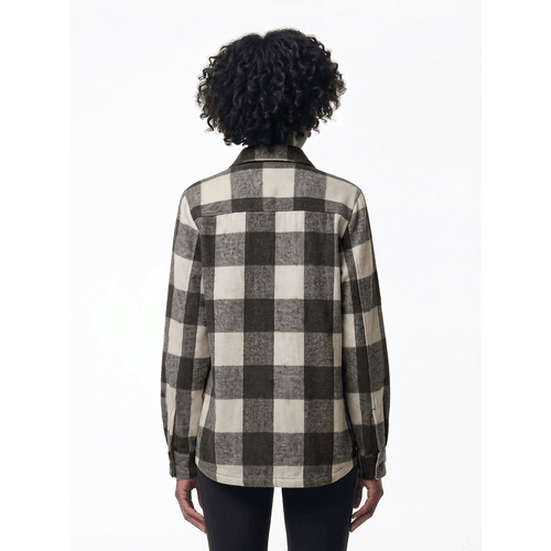 Womens Mountain Ridge Plaid Twill Shacket - Grisaille