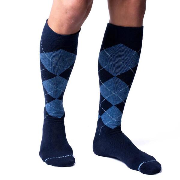 Mens Dr. Motion Classic Argyle Knee High Compression Dress Socks - image 