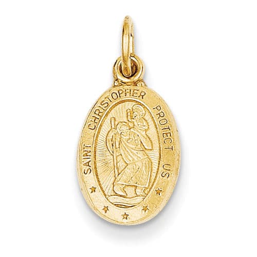 Gold Classics&#40;tm&#41; 14kt. Yellow Gold St. Christopher Charm - image 