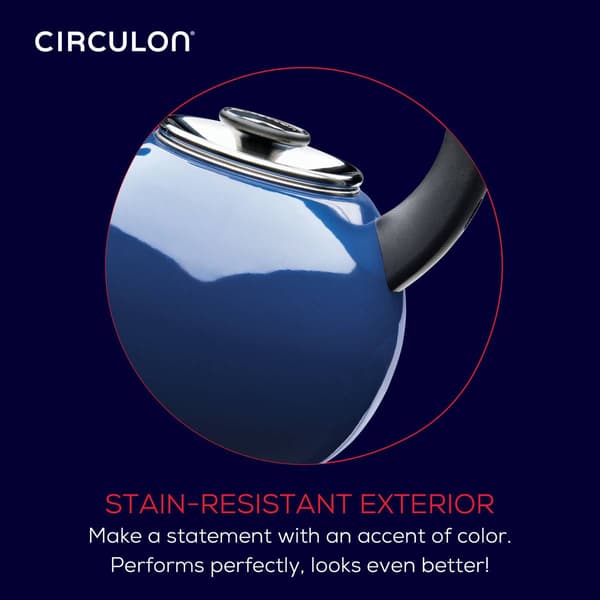 Circulon&#174; 2qt. Enamel on Steel Whistling Teakettle