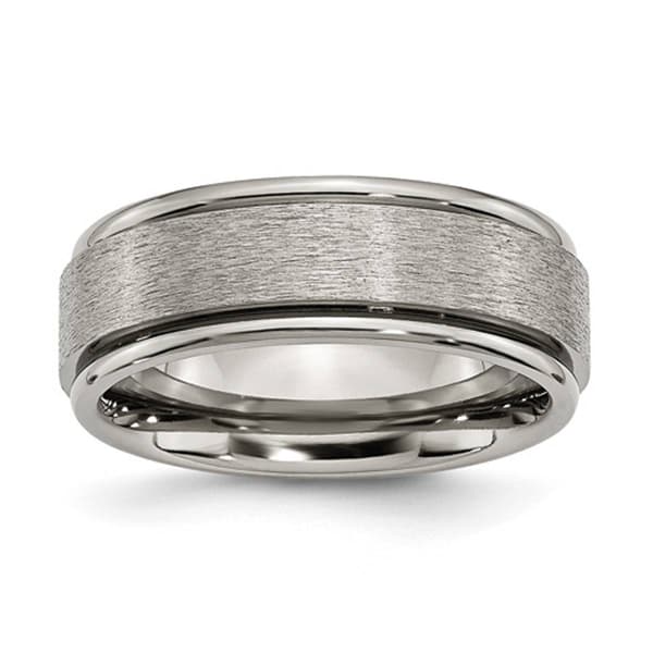 Mens Endless Affection(tm) Engravable 8mm Satin Finish Wedding Band - image 