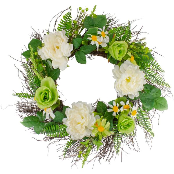 Northlight Seasonal Artificial Mixed White Floral Spring Wreath