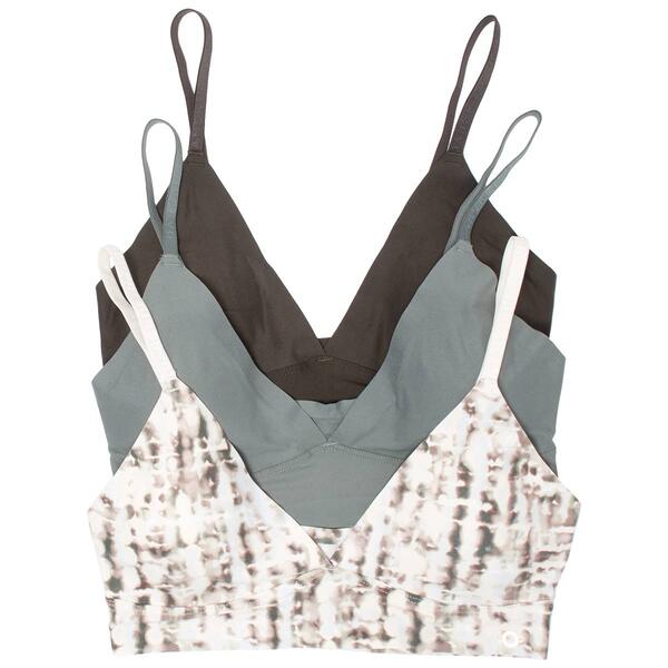 Womens Danskin 3pk. Brushed Plunge Bralette Bra DS2984-3PKAO - image 
