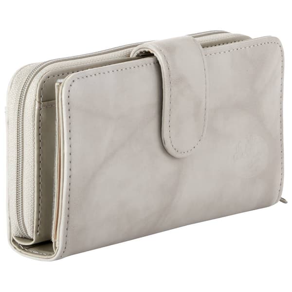 Womens Buxton Checkbook Wallet - Grey