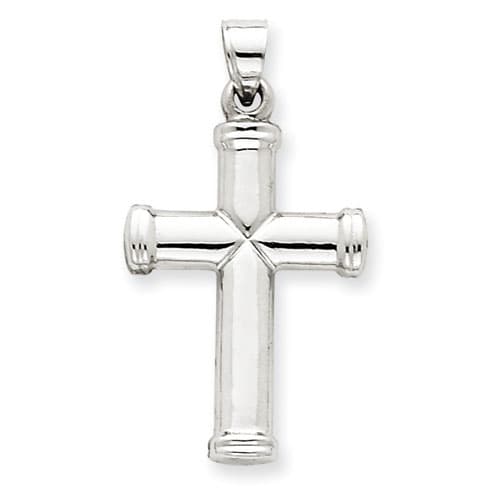 Gold Classics&#40;tm&#41; 14kt. White Gold Polished Cross - image 