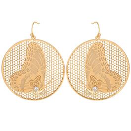Jessica Simpson Round Butterfly Dangle Earrings