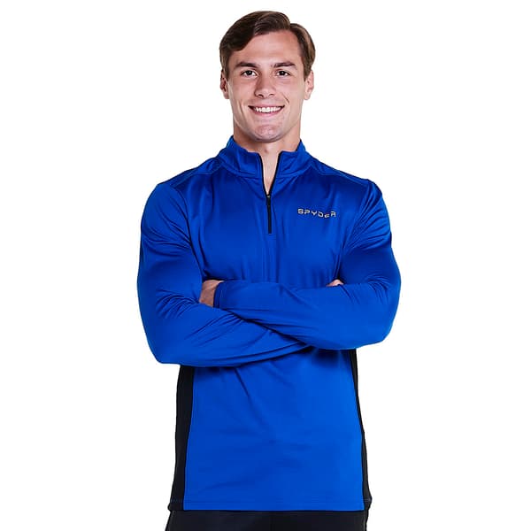 Mens Spyder Long Sleeve 1/4 Zip Color Block Performance Shirt - image 