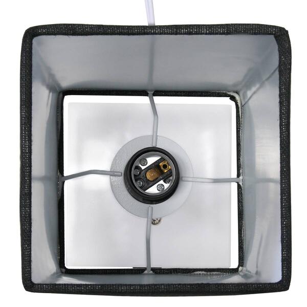 Simple Designs Petite White Stick Lamp w/USB Port & Fabric Shade