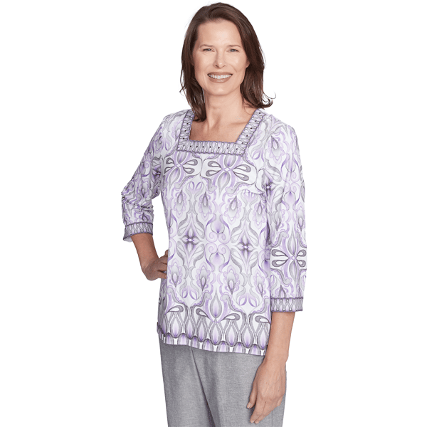 Petite Alfred Dunner Crystal Springs Kaleidoscope Blouse