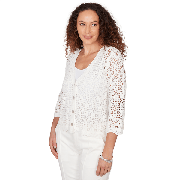 Petite Skye’s the Limit Sunny Blue Skies Lace Cardigan
