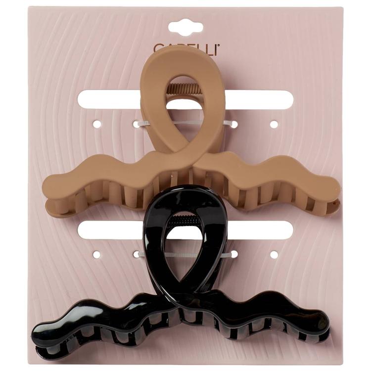 Womens Capelli New York 2pk Wavy Loop Claw Clips