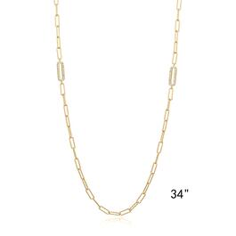 Forever Facets 18kt. Gold Plated Oval Paperclip Necklace