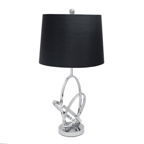 Elegant Designs Mod Art Polished Chrome Table Lamp w/Black Shade