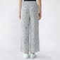 Juniors Pink Rose Gauze Print Smock Waist Wide Leg Pants- Tile - image 3