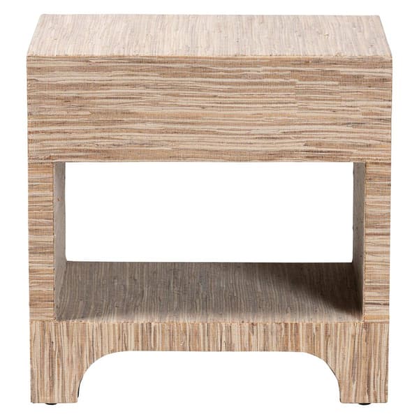 bali & pari Julia Bohemian Woven Natural Grasscloth Nightstand