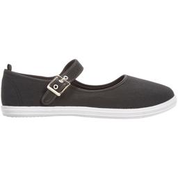 Womens Ashley Blue Mary Jane Canvas Slip On Flats