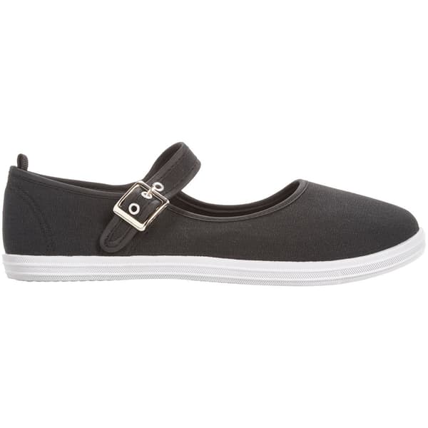 Womens Ashley Blue Mary Jane Canvas Slip On Flats