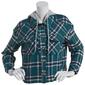 Juniors No Comment Plaid Box Fit Flannel Hooded Jacket - image 4