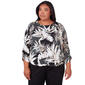 Plus Size Alfred Dunner Opposites Attract Knit Leaves Top - image 1