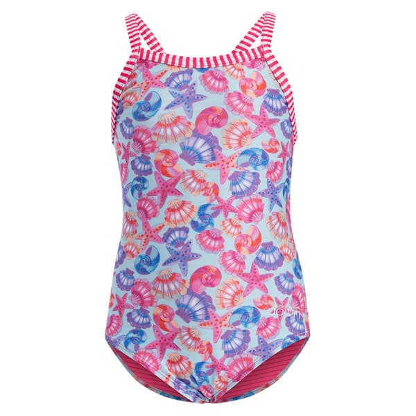 Toddler Girls Dolfin® By the Sea Criss-Cross One Piece Swimsuit
