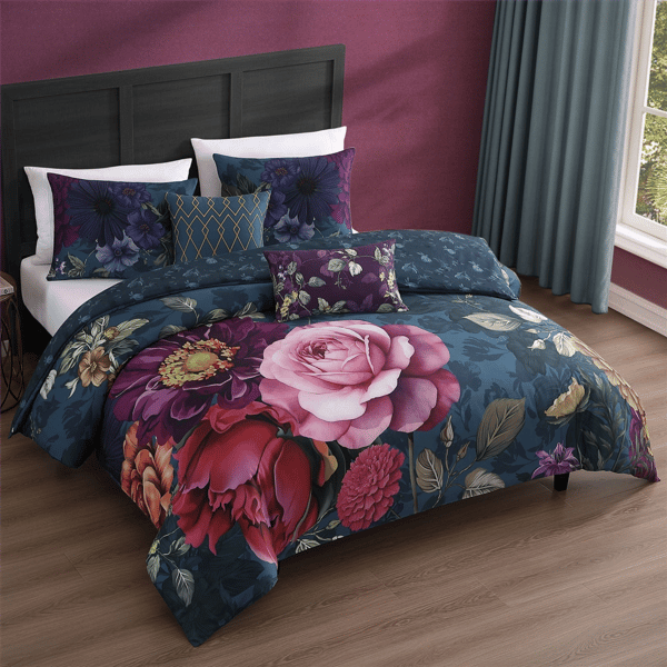 Bebejan Vibrant Flora 5pc. Reversible Comforter Set