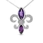 Haus of Brilliance Sterling Silver Amethyst Fleur de Lis Pendant - image 1