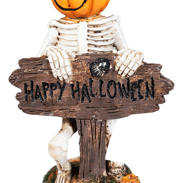 Northlight Jack-O-Lantern Skeleton with Happy Halloween Sign