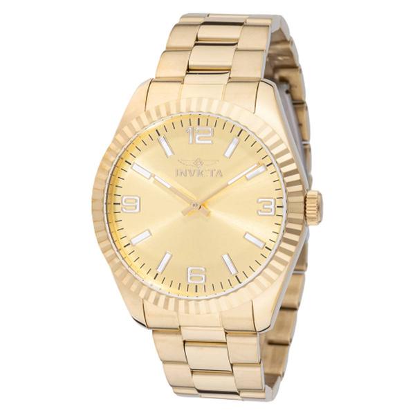 Mens Invicta Specialty Stainless Steel Gold Dial Watch - 49682 - image 