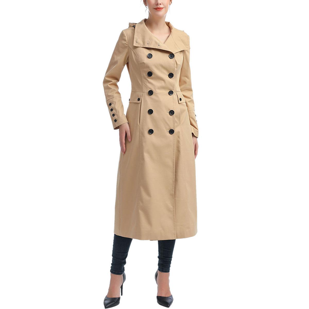 Womens BGSD Waterproof Hooded Maxi Trench Coat