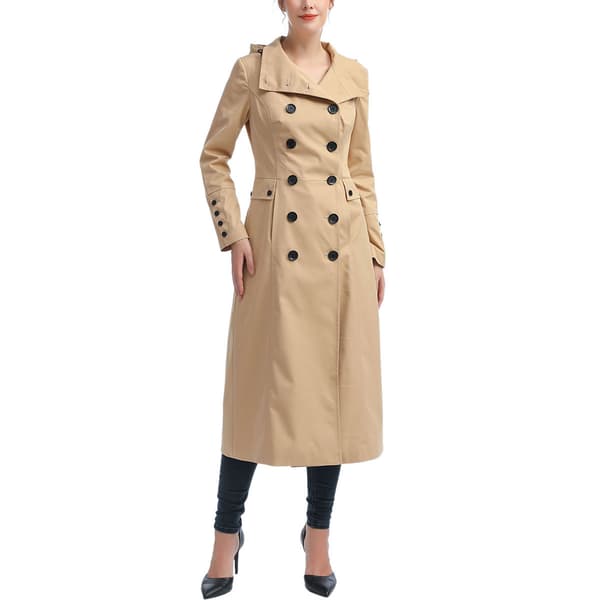 Womens BGSD Waterproof Hooded Maxi Trench Coat - image 