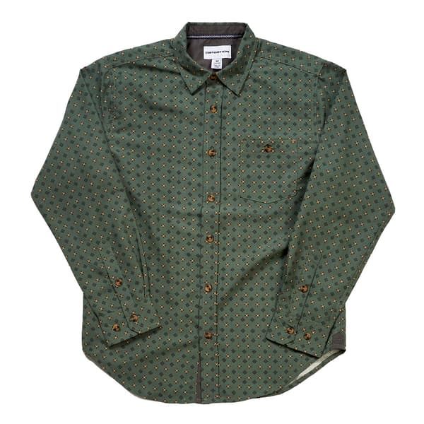 Boys (8-16) Distortion Long Sleeve Button Down Shirt - Sea Spray - image 