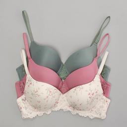 Womens Laura Ashley(R) 3pk. Micro Bra w/Crossover Front Lace & Log
