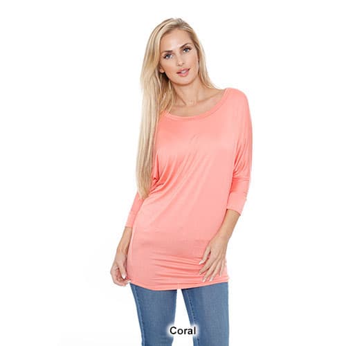 Womens White Mark Banded Dolman Center Marled Top