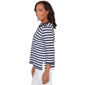 Womens Alfred Dunner Port Side Pique Stripe Button Detail Top - image 1