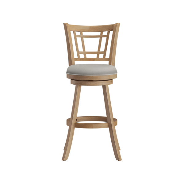 HH2 Home Fairfox Natural Wood Bar Height Swivel Stool