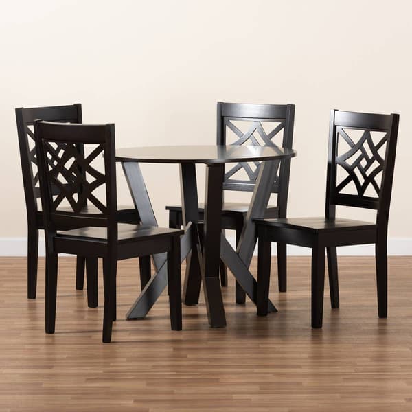 Baxton Studio Kaila Dark Brown Finished Wood 5pc. Dining Set