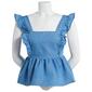 Juniors No Comment Chambray Peplum Tank Top - image 1
