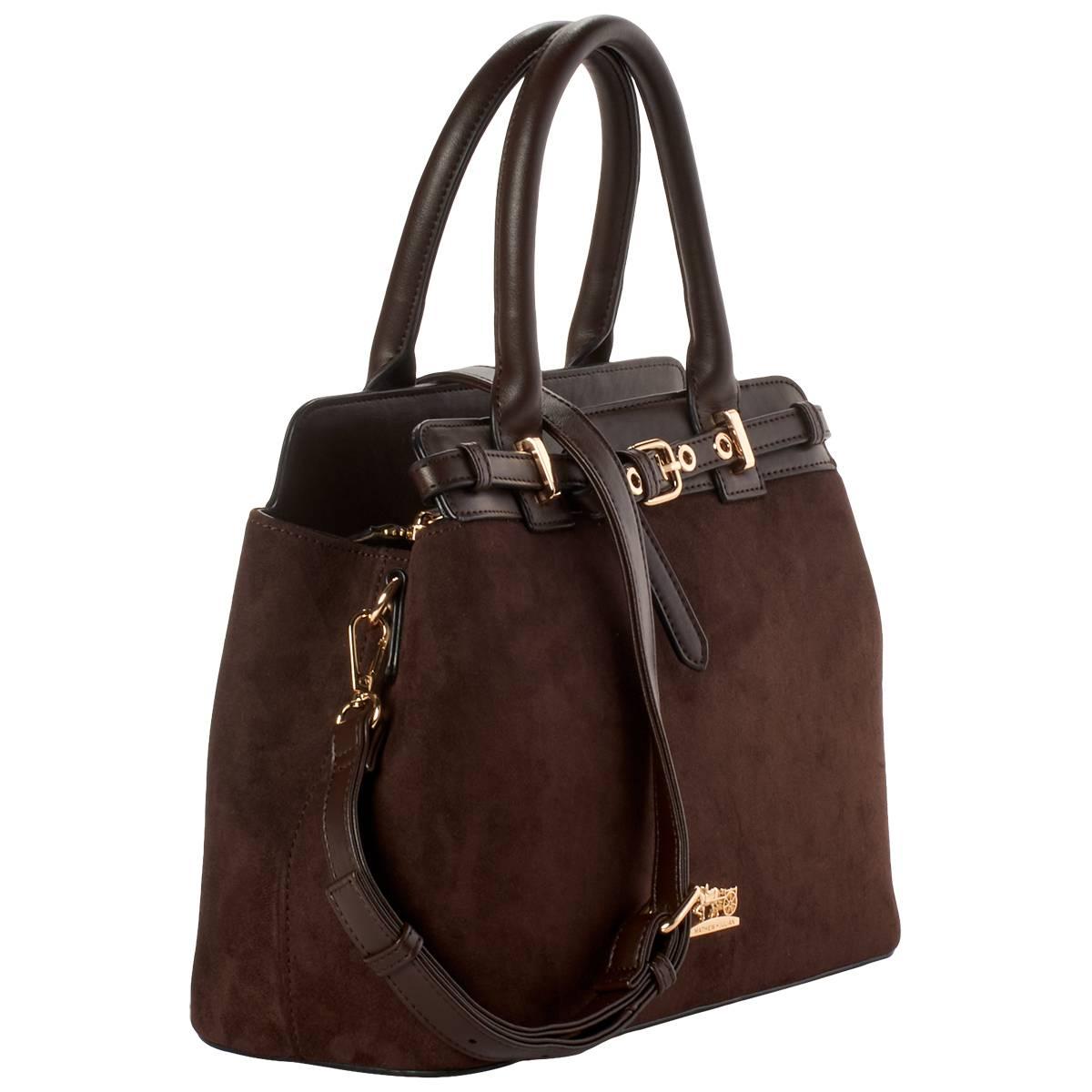 Matthew & Julian Belted Suede Satchel