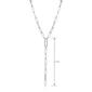 Forever Facets Sterling Silver Y Shape Paperclip Necklace - image 2